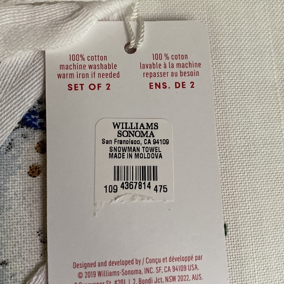 Williams Sonoma Winter Wonderland Snowman Kitchen Towels, Set of 2 ❄️☃️🎅🏻🎄 - Picture 6 of 16